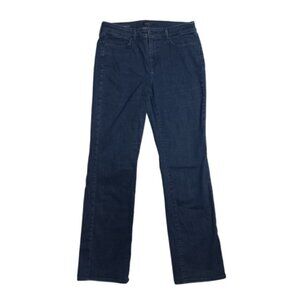 NYDJ Navy Blue Dark Wash LiftXTuck Technology Marilyn Straight Jeans Women's 12L
